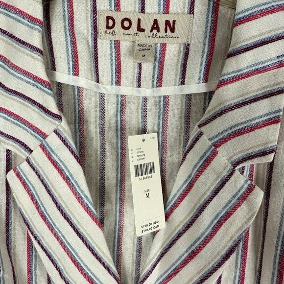 Anthropologie Dolan Left Coast Anna Double Breasted Linen Striped Blazer Medium - Picture 9 of 12